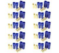 HRB Lot de 10 Paires Prise de Courant EC5 d'adaptateurs Mâles Femelles 5,0 mm Or Bullet Fiches Banane pour RC ESC Lipo Batterie Appareil électrique