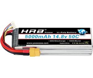 HRB RC Batterie Lipo 4S 50C 14,8V 5000mAh Prise XT90 pour Modélisme Drone Avion Hélicoptère Voiture Camion Truggy Bateau
