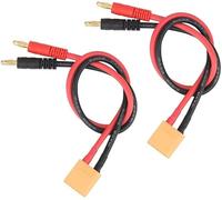 HRB XT90 Câble de Charge Lot de 2 XT90 Fiche Banane vers 4,0 mm 11,8 Pouces 14 awg XT90 Câble de Charge pour Batterie Lipo FPV RC Power Supply