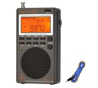 HRD-747 SSB Radio FM stéréo à ondes courtes avec horloge et câble d'antenne de 3 m Bande AM Tuning numérique Récepteur radio portable Technologie USB Charge 1000 fréquences radio Mémoire