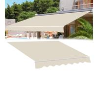 HRDMPFT Store Banne Rétractable Tissu De Remplacement Toile D'Auvent Toile De Store en Polyester Protection Soleil Store D'auvent avec Cantonnière sans Cadre pour Patio(Light Brown,550x300cm)