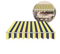 HRDMPFT Store D'auvent Toile Tissu De Remplacement pour Auvent Couverture D'Auvent en Polyester (Cadre Non Inclus) Store Banne Toile pour Maison(Yellow+Brown,390x270cm)