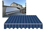 HRDMPFT Store D'auvent Toile Tissu De Remplacement pour Auvent Couverture D'Auvent en Polyester (Cadre Non Inclus) Store Banne Toile pour Maison(Blue Stripes,240x195cm)