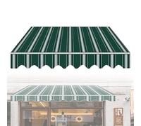 HRDMPFT Tissu De Remplacement pour Auvent Anti-UV Et Imperméable Toile pour Store Banne en Polyester pour Store Banne De Jardin Terrasse(Green Stripes,330x240cm)