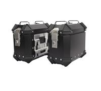 HRDMPFT Valise Latérale Universelle De Moto 18L 28L 35L Sacoche De Moto Coffre Latérale De Rangement Sacs De Selle Rigides en Aluminium, Noir/Argent(Black,28L)