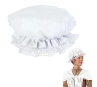 HREDZEO Bonnet de vadrouille victorien pour femmes,Bonnet de soubrette Chapeaux en Dentelle Blanche Chapeaux De Spectacle sur Scène pour Halloween Cosplay