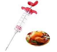 HREDZEO Seringue D'injecteur de Viande,Seringue à Marinade Seringue à Sauce Poire à Jus Marinade Aiguilles D'injecteur de Marinade pour Dinde Bœuf Poulet Turquie Viande Rôtis Barbecue