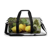 Hree Sac de sport cylindrique avec bandoulière Motif citrons sur une table Pour homme et femme