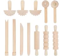 Hreyywo 12 PièCes D'Outils d'argile et de Pâte Accessoires de Comprend des Rouleaux de Marteau Emballage de FêTe Outils de Poterie en Bois Timbres pour l'art de L'Argile