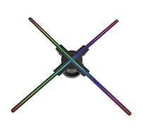 Hreyywo 3D LED Holographique Projecteur Publicitaire WiFi 720 LED APP Holographique Hologramme Commercial Lumière Fixé au Mur avec Accessoires Pièces EU Plug