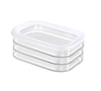 Hreyywo Boîte à Déjeuner pour Réfrigérateur, Boîte à Viande à 3 Niveaux, Boîtes de Conservation de Charcuterie Empilables avec Couvercle