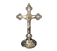 Hreyywo Crucifix Debout avec Croix en Alliage de Base pour DéCoration de et Cadeaux Religieux (Doré)