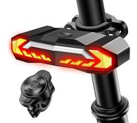 Hreyywo Feu Arrière de Vélo Intelligent avec Clignotant et Feu Stop, Alarme Antivol pour Vélo avec Télécommande, Feu Arrière de Vélo Étanche IP65