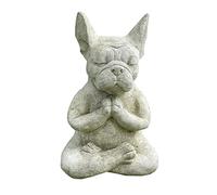 Hreyywo Jardin MéDitation Bouledogue FrançAis DéCoration Statue Jardin Cour Pelouse DéCoration RéSine Artisanat DéCoration ExtéRieure