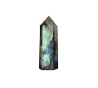 Hreyywo Pierre de Lune Colonne de Cristal Labradorite Quartz ObéLisque Colonne de Cristal Point Pierre de GuéRison DéCor à 5-6 Cm