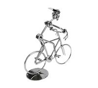 Hreyywo RéTro Cyclistes ModèLe Fer Art MéTal VéLo Ornement Un Homme éQuitation VéLo Statue Figurine pour BibliothèQue Bureau DéCoration