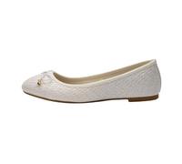 HRGKLMN Ballerines Femmes Confortables à Enfiler tressées, Ballerines Plates avec nœud, Chaussures élégantes Aspect Cuir, Sandales pour Le Quotidien, Le Bureau et Les Loisirs,Weiß,39 EU