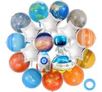 Hrhshw Lot de 20 ballons en aluminium sur le thème de l'espace, décorations de fête pour anniversaire hors de ce monde, vaisseau spatial, astronaute, fusée, planète, étoile pour fête d'anniversaire
