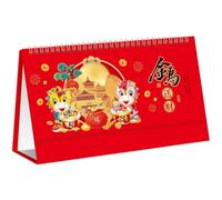 Hrippy Calendrier De Bureau Vintage 2026, Année du Cheval, Feng Shui, Style Rétro Chinois, Décoratif, Blocs Mensuels en Papier