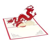 Hrippy Carte De Vœux -up 3D Dragon, Cartes du Nouvel an Chinois, Creuses, Sculptées À Main, Cadeaux Kirigami avec Enveloppes