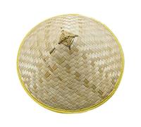 Hrippy Chapeau de Paille tissé à la Main Chapeau de Ferme à Large Bord Chapeau de Soleil à cône Japonais vietnamien de Seau Confortable et Respirant