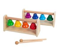 Hrippy Clochettes À Main en Bois À 8 Notes, Jouet Musical Éducatif pour Fête De Famille, Enseignement Musical pour Enfants Tout-Petits