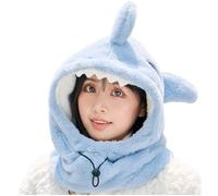Hrippy Couverture De Casque De Ski Dessin Animé Requin Hiver Chaud Confortable Doux Polaire Ski Tête Plus Chaude Mignon Casque De Ski Capuche Cou Plus Chaudpoints De Vente du Produit
