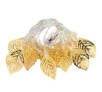 Hrippy Feuilles d'or LED Guirlande Lumineuse Ensemble 1.5m Fil de cuivre guirlandes Lumineuses à Piles pour intérieur extérieur Maison Bar décorations de fête