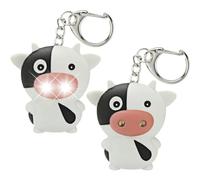 Hrippy Porte-clés Mignon en Forme De Vache, LED, avec Lampe De Poche Sonore, Animal Lumineux, Décoration Suspendue, Mini Porte-clés Amusant