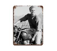 HRJHE Poster de l'acteur Steve McQueen (15) en métal vintage pour pub, club, café, bar, maison, décoration murale, 30 x 40 cm