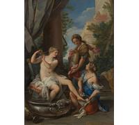 HRJUBWREE Célèbre Image sur Toile Graffiti Art Murale Bethsabée au bain de Giuseppe Bartolomeo Chiari Vintage Impressions sur Toile Pour la Décoration Murale 60x90cm