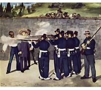 HRJUBWREE Célèbre Image sur Toile Graffiti Art Murale Exécution de l'empereur Maximilien du Mexique par Edouard Manet Vintage Impressions sur Toile Pour la Décoration Murale 60x90cm