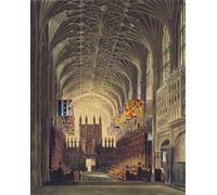 HRJUBWREE Célèbre Image sur Toile Graffiti Art Murale Intérieur de la chapelle Saint-Georges du château de Windsor par Charles Wild Vintage Impressions sur Toile Pour la Décoration Murale 60x90cm