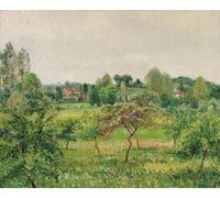 HRJUBWREE Célèbre Image sur Toile Graffiti Art Murale Juin Pluvieux Eragny de Camille Jacob Pissarro Vintage Impressions sur Toile Pour la Décoration Murale 60x90cm