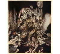 HRJUBWREE Célèbre Image sur Toile Graffiti Art Murale la salle de banquet était en tumulte par Arthur Rackham Vintage Impressions sur Toile Pour la Décoration Murale 60x90cm