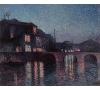 HRJUBWREE Célèbre Image sur Toile Graffiti Art Murale la Sambre à Charleroi par Maximilien Luce Vintage Impressions sur Toile Pour la Décoration Murale 60x90cm