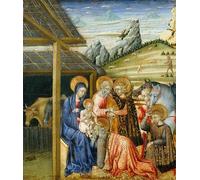 HRJUBWREE Célèbre Image sur Toile Graffiti Art Murale l'Adoration des Mages de Di Paolo Vintage Impressions sur Toile Pour la Décoration Murale 60x90cm