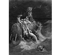HRJUBWREE Célèbre Image sur Toile Graffiti Art Murale le déluge de Gustave Doré Vintage Impressions sur Toile Pour la Décoration Murale 60x90cm