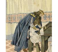 HRJUBWREE Célèbre Image sur Toile Graffiti Art Murale Le roi Charlemagne éduque un jeune enfant et invente l'école en France Son histoire racontée Pour la Décoration Murale 60x90cm