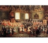 HRJUBWREE Célèbre Image sur Toile Graffiti Art Murale le Siège de Justice au Parlement de Paris par Nicolas Lancret Vintage Impressions sur Toile Pour la Décoration Murale 60x90cm