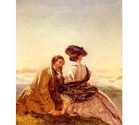 HRJUBWREE Célèbre Image sur Toile Graffiti Art Murale les amants de William Powell Frith Vintage Impressions sur Toile Pour la Décoration Murale 60x90cm