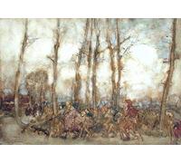 HRJUBWREE Célèbre Image sur Toile Graffiti Art Murale Les mendiants arrivent en par Arthur Rackham Vintage Impressions sur Toile Pour la Décoration Murale 60x90cm