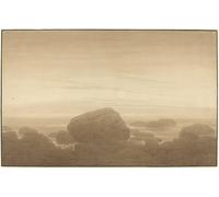 HRJUBWREE Célèbre Image sur Toile Graffiti Art Murale Lever de lune sur un rivage désert de Caspar David Friedrich Vintage Impressions sur Toile Pour la Décoration Murale 60x90cm