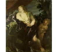 HRJUBWREE Célèbre Image sur Toile Graffiti Art Murale Marie-Madeleine pénitente d'Anthony Van Dyck Vintage Impressions sur Toile Pour la Décoration Murale 60x90cm
