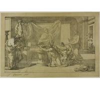 HRJUBWREE Célèbre Image sur Toile Graffiti Art Murale Offrande à Lares de Vincenzo Camuccini Vintage Impressions sur Toile Pour la Décoration Murale 60x90cm