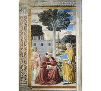 HRJUBWREE Célèbre Image sur Toile Graffiti Art Murale St Augustin lisant les épîtres de saint Paul de Benozzo Di Lese Di Sandro Gozzoli Vintage Impressions sur Toile Pour la Décoration Murale 60x90cm