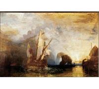 HRJUBWREE Célèbre Image sur Toile Graffiti Art Murale Ulysse se moquant de Polyphème d'Homère par Mallord William Turner Vintage Impressions sur Toile Pour la Décoration Murale 60x90cm
