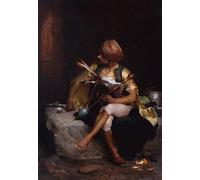 HRJUBWREE Célèbre Image sur Toile Graffiti Art Murale un Bashi-bazouk de Charles Bargue Vintage Impressions sur Toile Pour la Décoration Murale 60x90cm