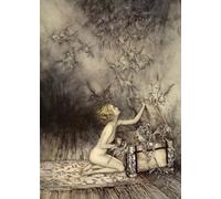 HRJUBWREE Célèbre Image sur Toile Graffiti Art Murale un essaim soudain de créatures ailées l'a frôlée par Arthur Rackham Vintage Impressions sur Toile Pour la Décoration Murale 60x90cm