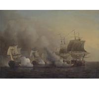 HRJUBWREE Célèbre Peinture D'Art Murale Toile Murale Tableau Action au large du Hat de Bonne-Espérance par le célèbre peintre Affiche Artistique Pour un Usage Bureautique 60x90cm